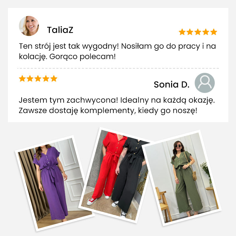 🌸Casualowy kombinezon damski z dekoltem V