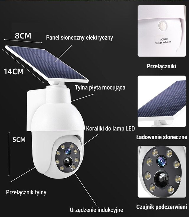 Lampa uliczna z symulowaną kamerą monitoringu