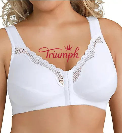 TRIUMPH - (3 SZT.) ODDYCHAJĄCY BAWEŁNIANY BIUSTONOSZ ZApinaNY Z PRZODEM, BEZPRZEWODOWY