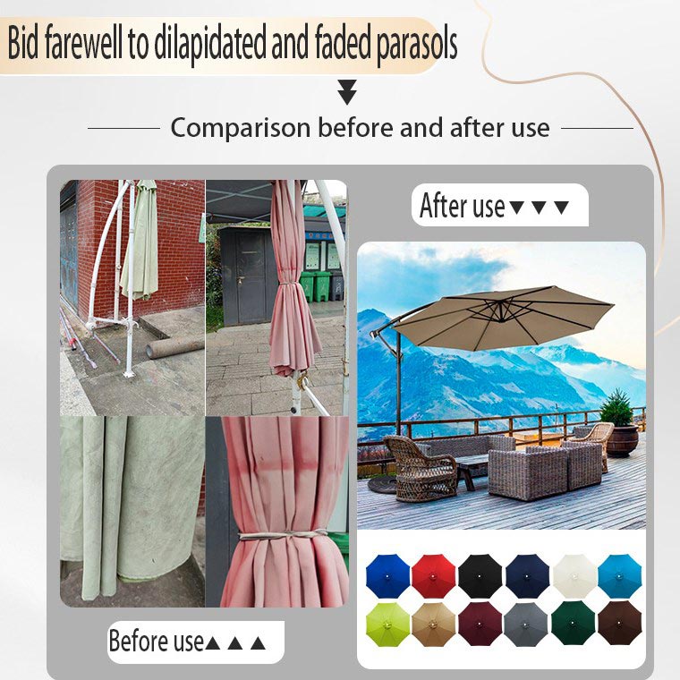 ☀️Parasol zewnętrzny Patio Shade Wodoodporny Parasol Patio Wymienna tkanina parasolowa