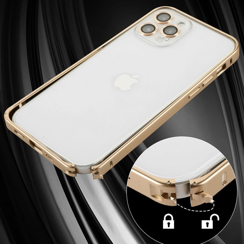 Metalowa ramka Hippocampus Button Lens Film Case Cover do iPhone'a